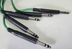 Lot of 5 Bittree 1/4” Long Frame 110 ohm Audio Patch Cord Cables 3ft Green
