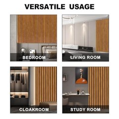 2 Pack Wood Finish Accent Wall Panels, 3D 2pcs – 48″L x 24″W Natural Walnut