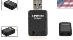 Compact USB Audio Interface w/ 3.5mm Mic Input & Headphone Out for Streaming