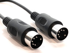 MIDI Cable 3 ft Male to Male 5 Pin DIN Plugs Black
