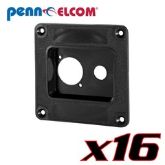 16 Penn Elcom M1503 ABS Dish for One 1/4″+1 Neutrik D/NL4MP XLR Connector Black