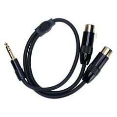 Dual XLR Female To 1/4 Inch 6.35mm Male Stereo Y Splitter Cable 1.6FT PVC D WPMU