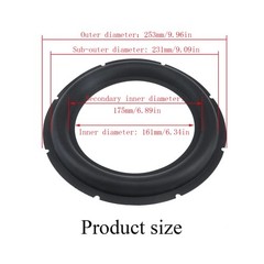Dnyta 2 Pcs 10″ Perforated Rubber Speaker Foam Edge Surround 10 inch, Black