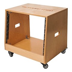 8U Slanted Studio Rack Golden Oak Baltic Birch