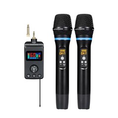 Wireless Microphone System Dual Handheld Mic Set Bluetooth Karaoke DJ Party