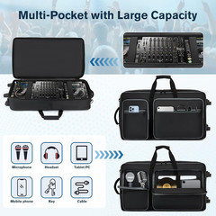 DJ Case with Wheels Compatible with DDJ FLX10/1000/1000SRT/REV7/REV5/SCLIVE 4,DJ