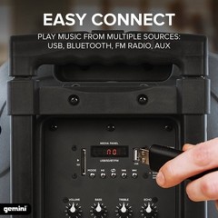 Gemini DJ Audio Equipment 10″ Inch Portable Wireless Bluetooth PA Speaker Gift