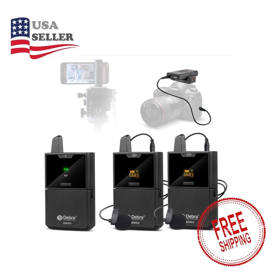 Debra DV02 UHF Wireless Lavalier Microphone with Remote Real-time Monitor V8221