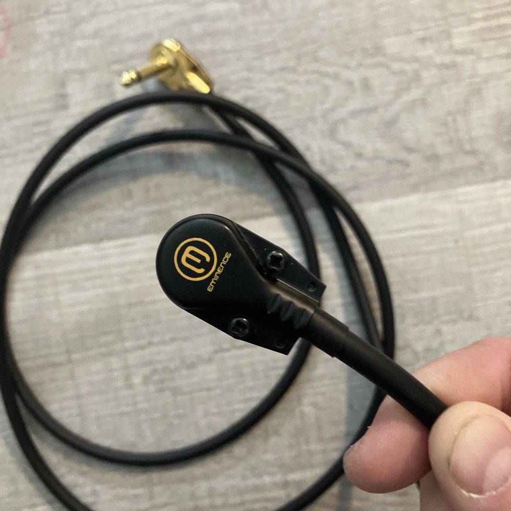 NEW gold pancake right-angle Eminence connectors, 1/4″ TS, 5ft Cables Guitar/Amp