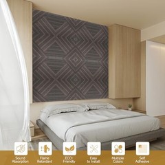 Acoustic Panels for Wall and Ceiling – 6 Pack 2’x2’x0.4″,Self Rustic Walnut
