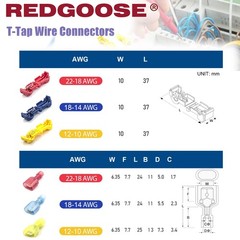 60PCS T Tap Wire Connectors, 22-10 AWG Quick Splice Connectors(22-18AWG…