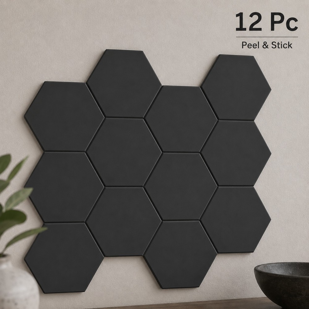 Hexagon Sound Absorbing Acoustic Panels – Self-Adhesive (12 or 36 Pack)