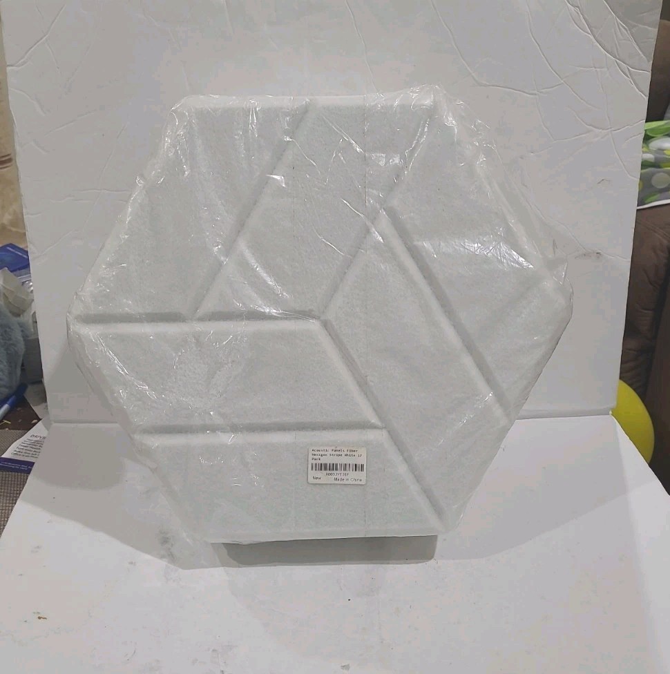 12 Pack Adhesive Acoustic Panels 3D Hexagon Acoustic Panels 14″ X 12″ X 0.2″