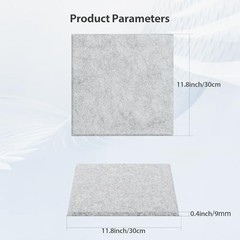 12 Pack Acoustic Panels Self Adhesive Sound Proof Square 12pcs Silver/Gray