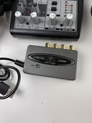 Behringer DJ Lot Mixer XENYX502 Mic XM8500 Headphones HPM1000 U-Control UCA200
