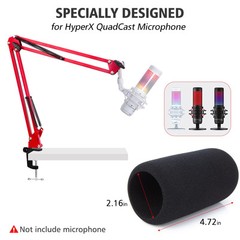 Hyper x QuadCast Boom Arm – Upgraded Red Boom Arm for HyperX QuadCast with Qu…