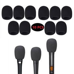 10 Pcs Thick Handheld Stage Microphone Windscreen Foam Case Cover Karaoke Black