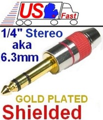 1/4″ Stereo Male Plug Audio/Microphone/Mic/PA Cable/Cord End/Connector 6.35mm{gR