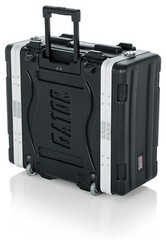 Gator Cases Lightweight Rolling 4U Rack Case: Tow Handle, Wheels, 19.25″ depth