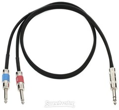 Pro Co IPBQ2Q-3 1/4″ TRS Male to Dual 1/4″ TS Male Insert Cable – 3′