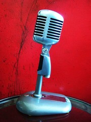Vintage 1960s Shure 55S dynamic cardioid microphone w Atlas stand 55 DISPLAY # 2