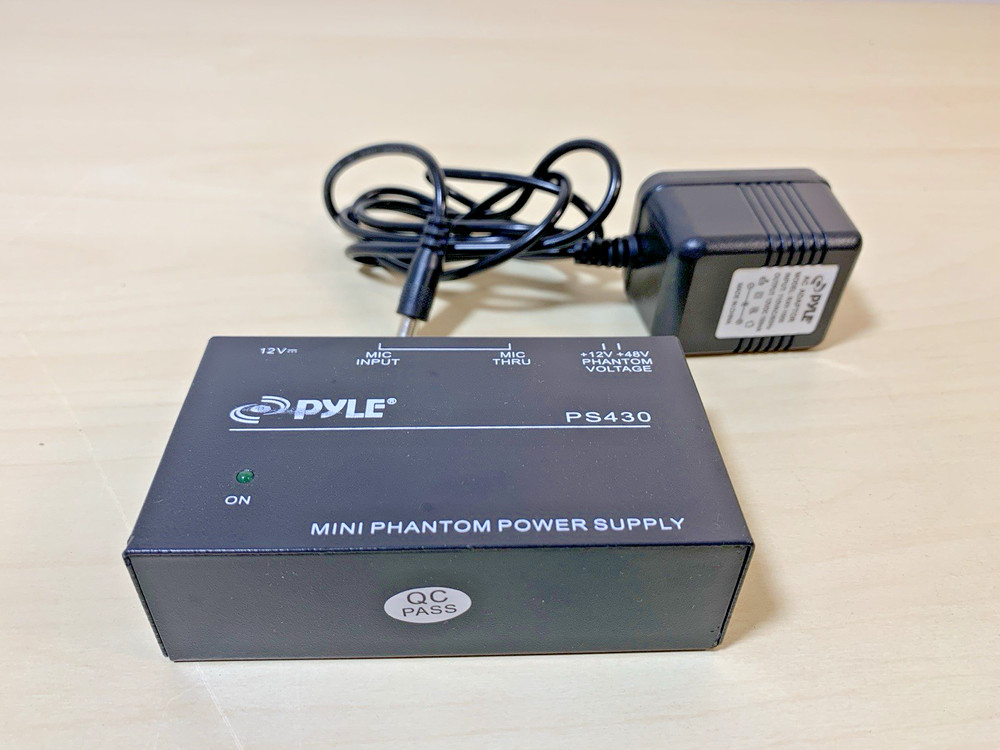 PYLE PS430 Compact 1 Channel 48V Phantom Power Supply for Condenser Microphone