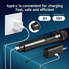 Wireless Karaoke Microphone dynamic Mic Up160ft range handheld plug-and-play …