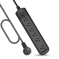 Power Strip Surge Protector Socket, 6 Outlets for Multiple Devices, 10Ft Flat…