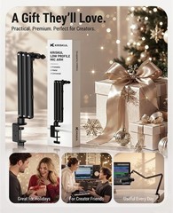 Low Profile Mic Arm Foldable Boom Desk Clamp 360 Ball Head Podcasting Stream