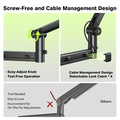 AA AUDIO ACCESSORY Low Profile Boom Arm (Design for Heavy Mic) 6.6lbs Black