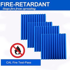 24Pack 12″X12″X1″ Acoustic Foam Panel Wedge Studio Soundproofing Wall Tiles Blue