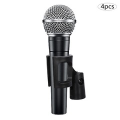 4 Pcs Universal 180° Microphone Clips Clamp Holder For Wired/ Wireless Mic Stand