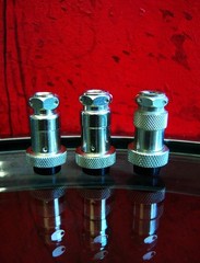 Lot of 3 1970’s Japanese 4 pin female microphone cable connector Aiwa Calrad # 4