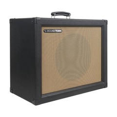 Sound Town 1 x 12″ 65W Guitar Speaker Plywood Cabinet w/ Black Tolex (GUC112BK)