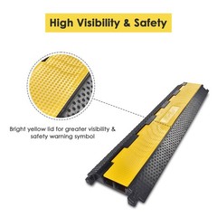 YesSources Cable Ramp Protector 2 Channel Hose Cover Speed Bump for Road,2 Packs