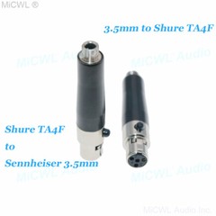 Microphone Adapter 3.5mm Sennheiser to Shure TA4F mini Female connector DIY Part