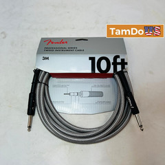 Fender Professional Series Tweed Instrument Cable, 10ft Gray Tweed, 1/4″ TS