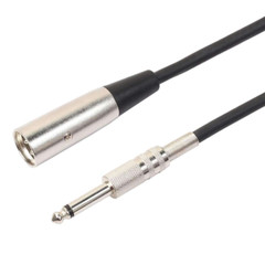 XLR 3-Pin Male To 1/4″ Plug TS Microphone Mono Cable Unbalanced Shielded Audio