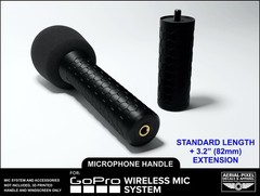 GoPro Wireless Mic Traditional Microphone Grip Interview Handle + Foam Wind Muff