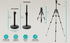Movo Tabletop Video Podcast Equipment Bundle Interface 2X Mics Cameras Stands