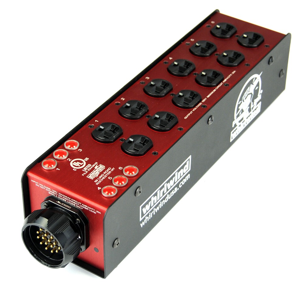 Whirlwind PL2 SPX16E-000 Powerlink Power Distro box SPX19 to 12 Edison AC Outlet