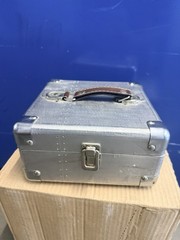 vintage riveted aluminum briefcase, 8×8