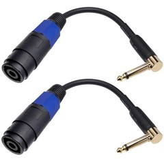 12AWG Right Angle 1/4 TS Male to Speakon Female Speaker Adapter Cable