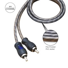 RECOIL RCI21 100% Oxygen Free Copper 1ft 2-Channel RCA Audio Cable, Twisted…