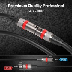 XLR 3-Pin 100FT/30M Cable 2-Pack Male-Female Mic/Mixer/Speaker