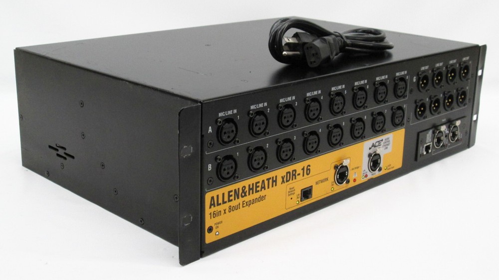 Rack Mount Allen & Heath xDR-16 16-In 8-Out Expander Stage Box w/ M-ACE Module