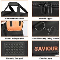 Saviour DJ Cable File Bag, Detachable Padded Bottom and Dividers, Travel Gig Bag