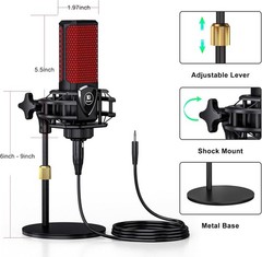 Podcast Microphone Bundle with Live Sound Board Audio Mixer, Podcast Equipmen…