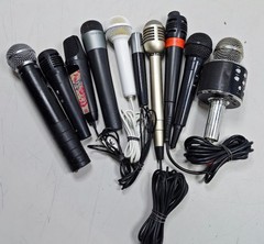 Lot of 10 Assorted Microphones – Untested, Used, Various Models and Colors