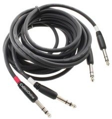 10ft Dual 1/4″ TRS Stereo Male to Male Plug Noise Free Black Audio Cable